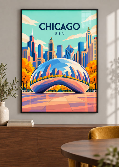 Chicago – schwarzer Rahmen mit Acryl