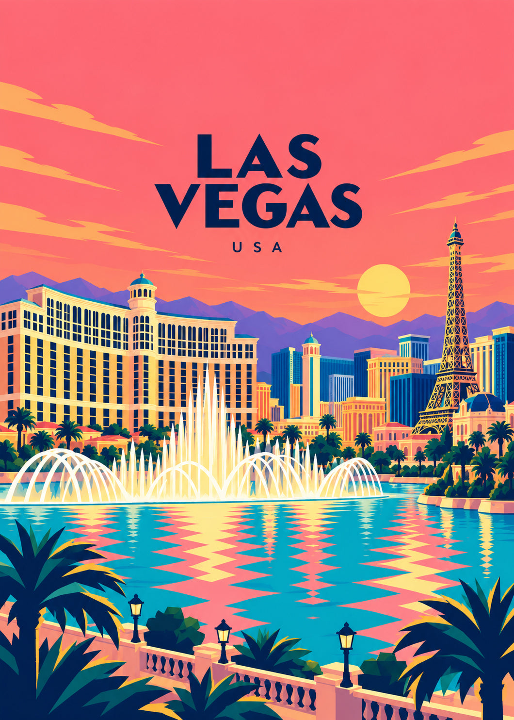 Las Vegas – geometrische Illustration, USA