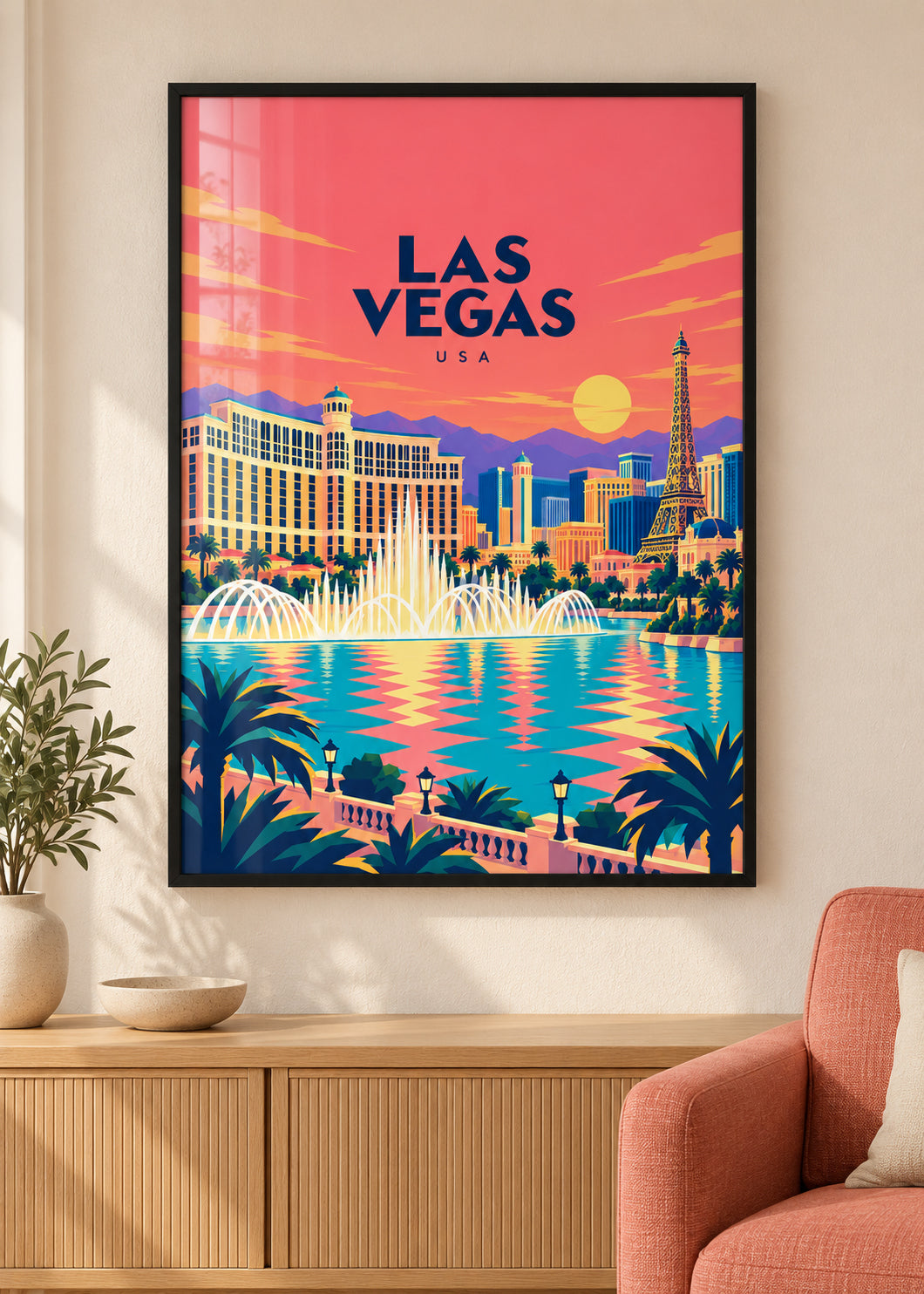 Las Vegas – schwarzer Rahmen mit Acryl