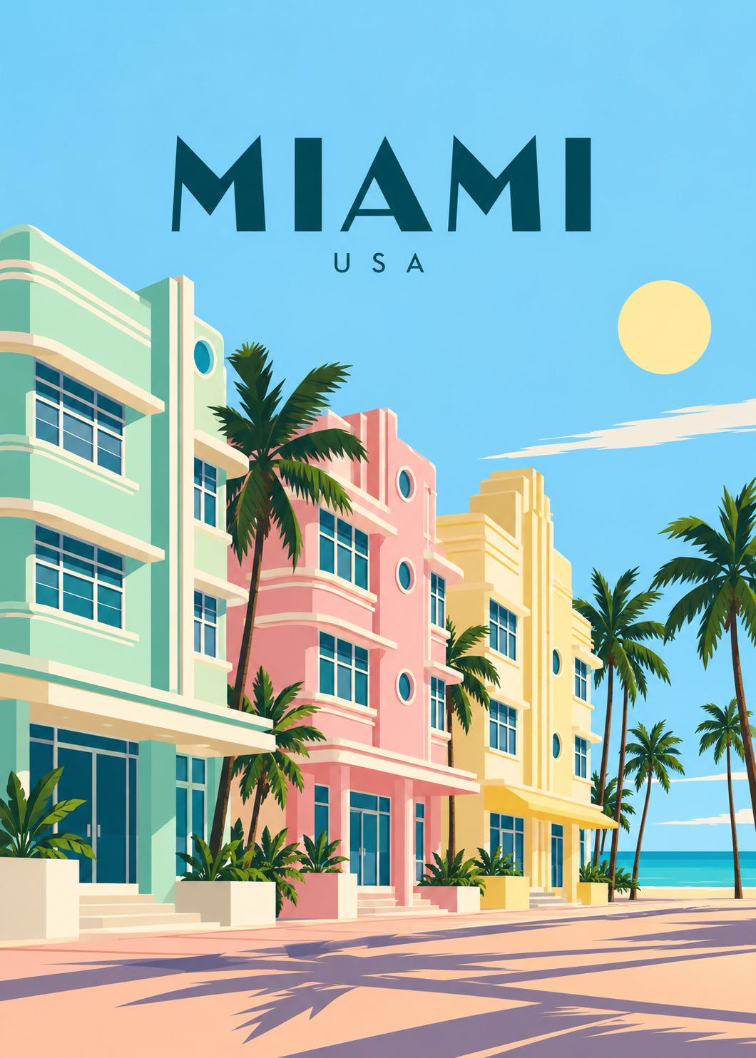 Miami – geometrische Illustration, USA