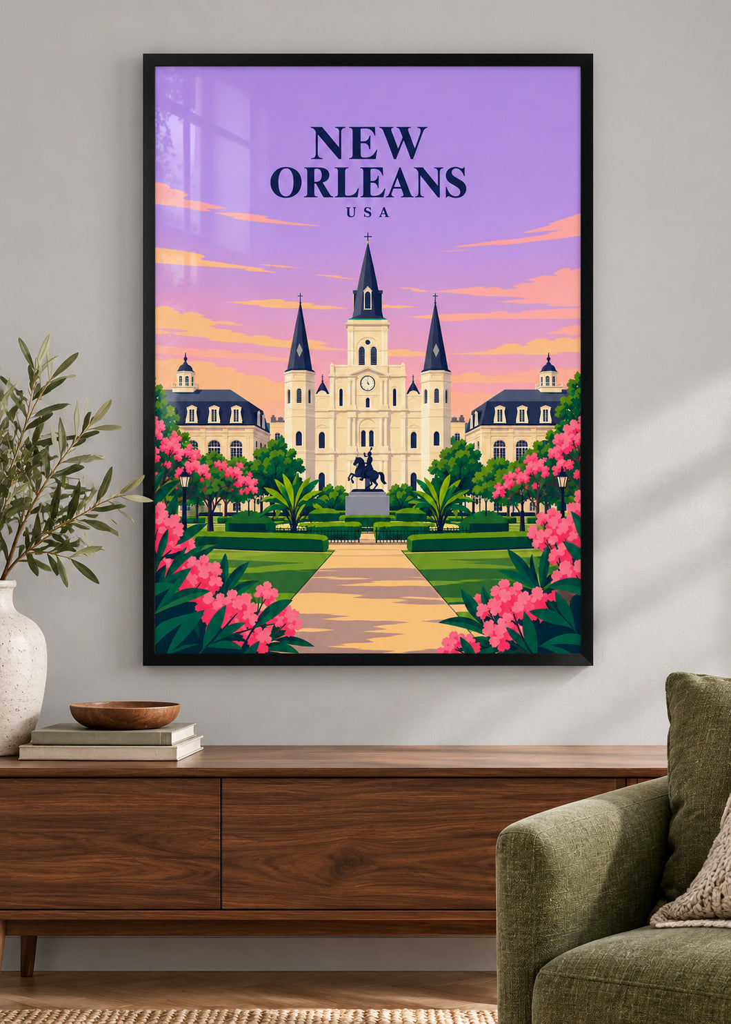 New Orleans – schwarzer Rahmen mit Acryl