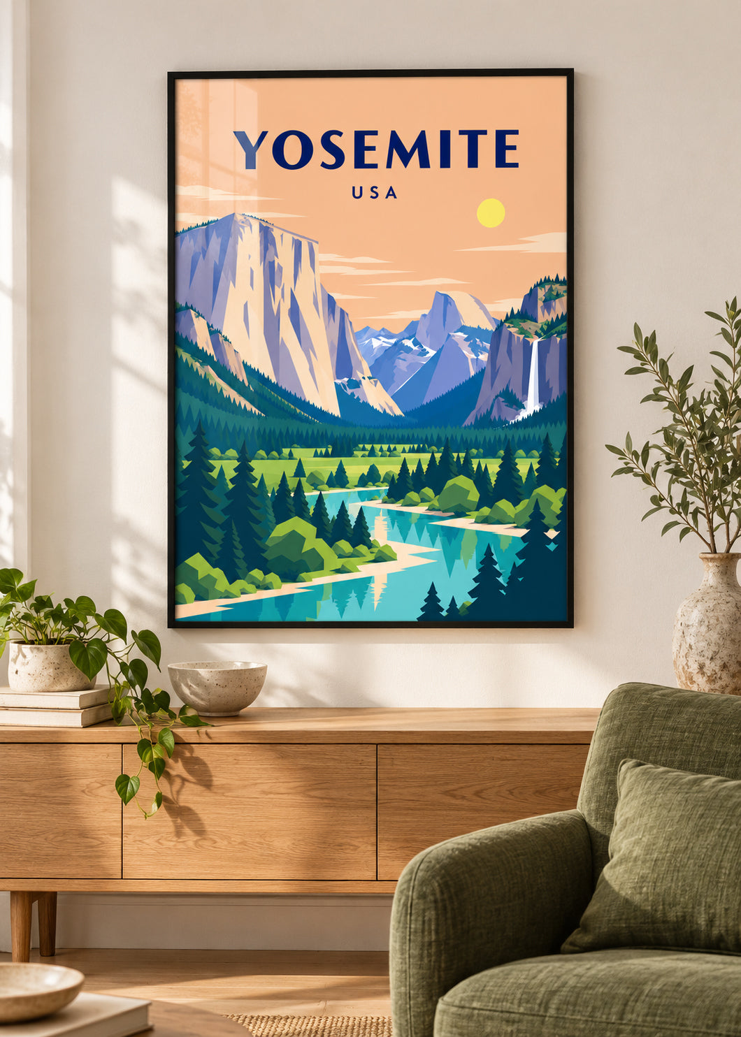 Yosemite – schwarzer Rahmen mit Acryl