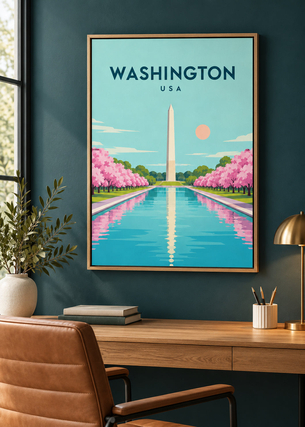 Washington – Leinwand mit Eichen-Schattenfugenrahmen