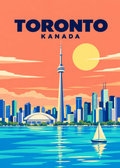 Toronto, Kanada – geometrische Illustration mit CN Tower und Ontariosee