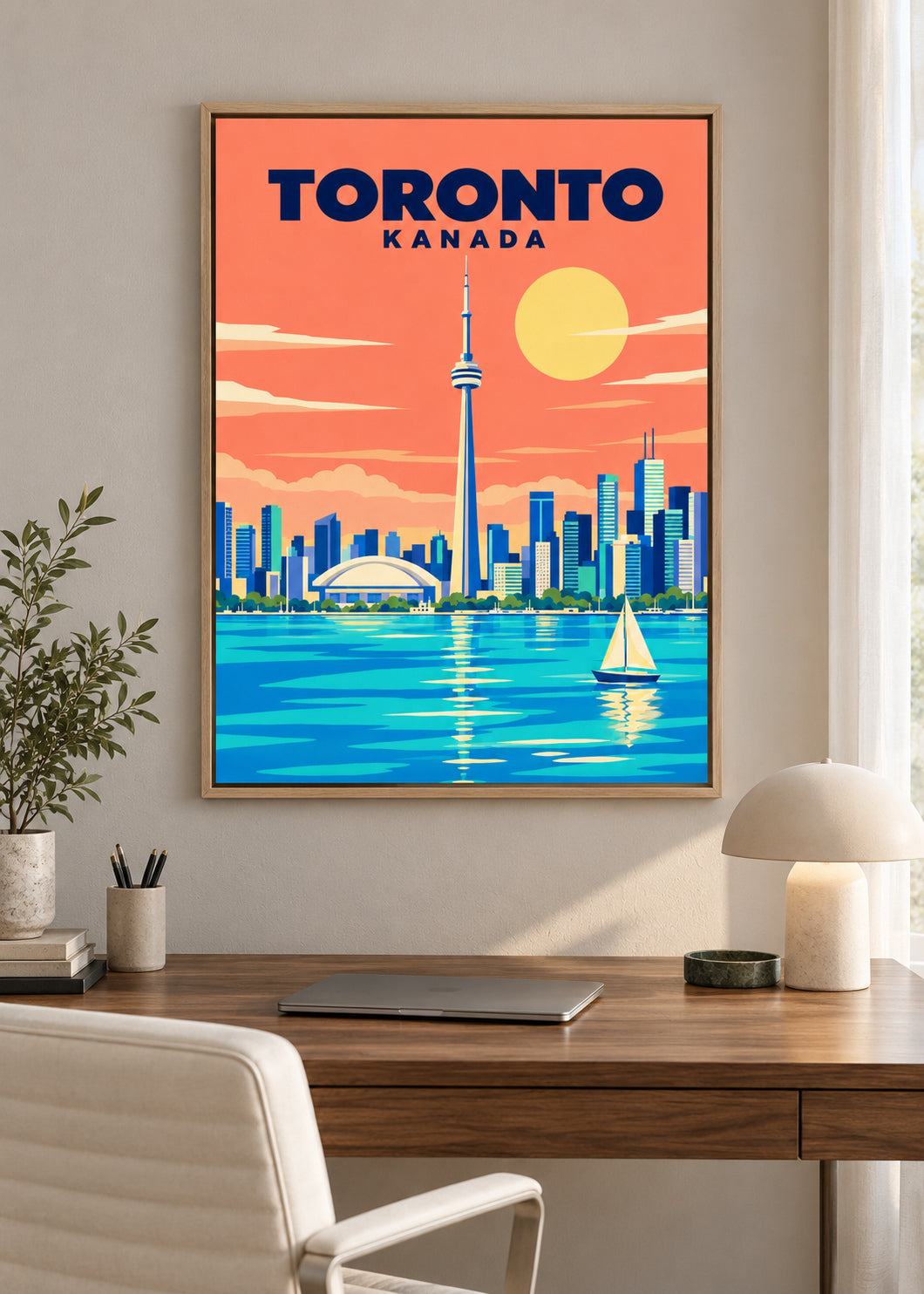 Toronto – Leinwand im dünnen Eichen-Schattenfugenrahmen