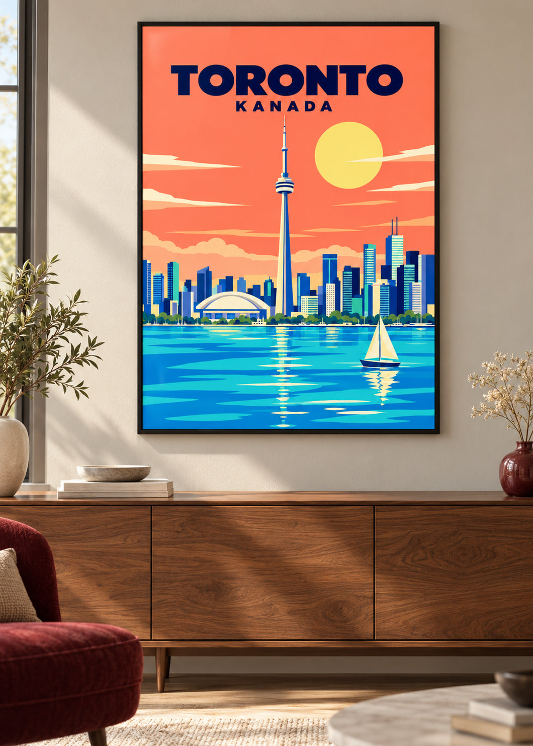 Toronto – Kunstdruck im dünnen matten schwarzen Rahmen mit Acrylglas