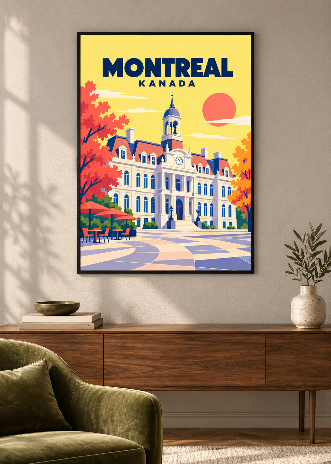 Montreal – Kunstdruck im dünnen matten schwarzen Rahmen mit Acrylglas