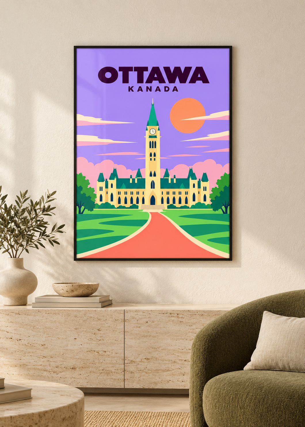 Ottawa im dünnen schwarzen Rahmen mit Acrylglas