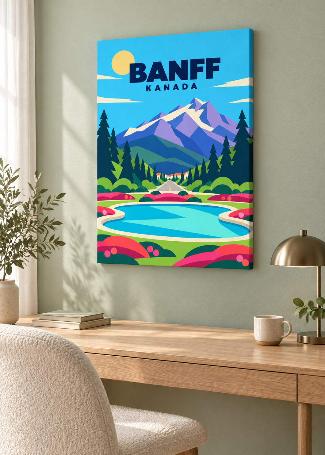 Banff auf rahmenloser Slim-Leinwand
