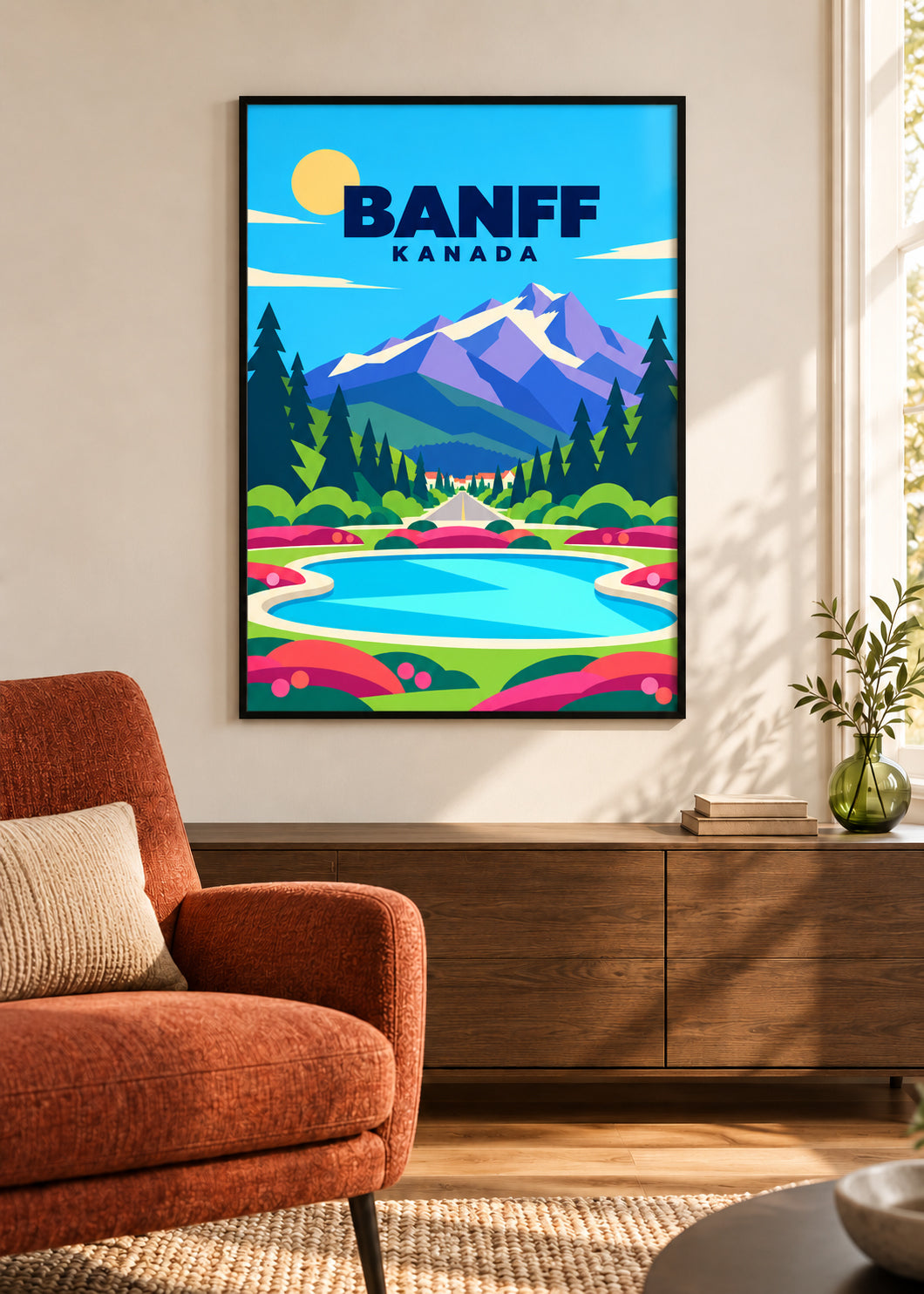Banff im dünnen schwarzen Rahmen mit Acrylglas