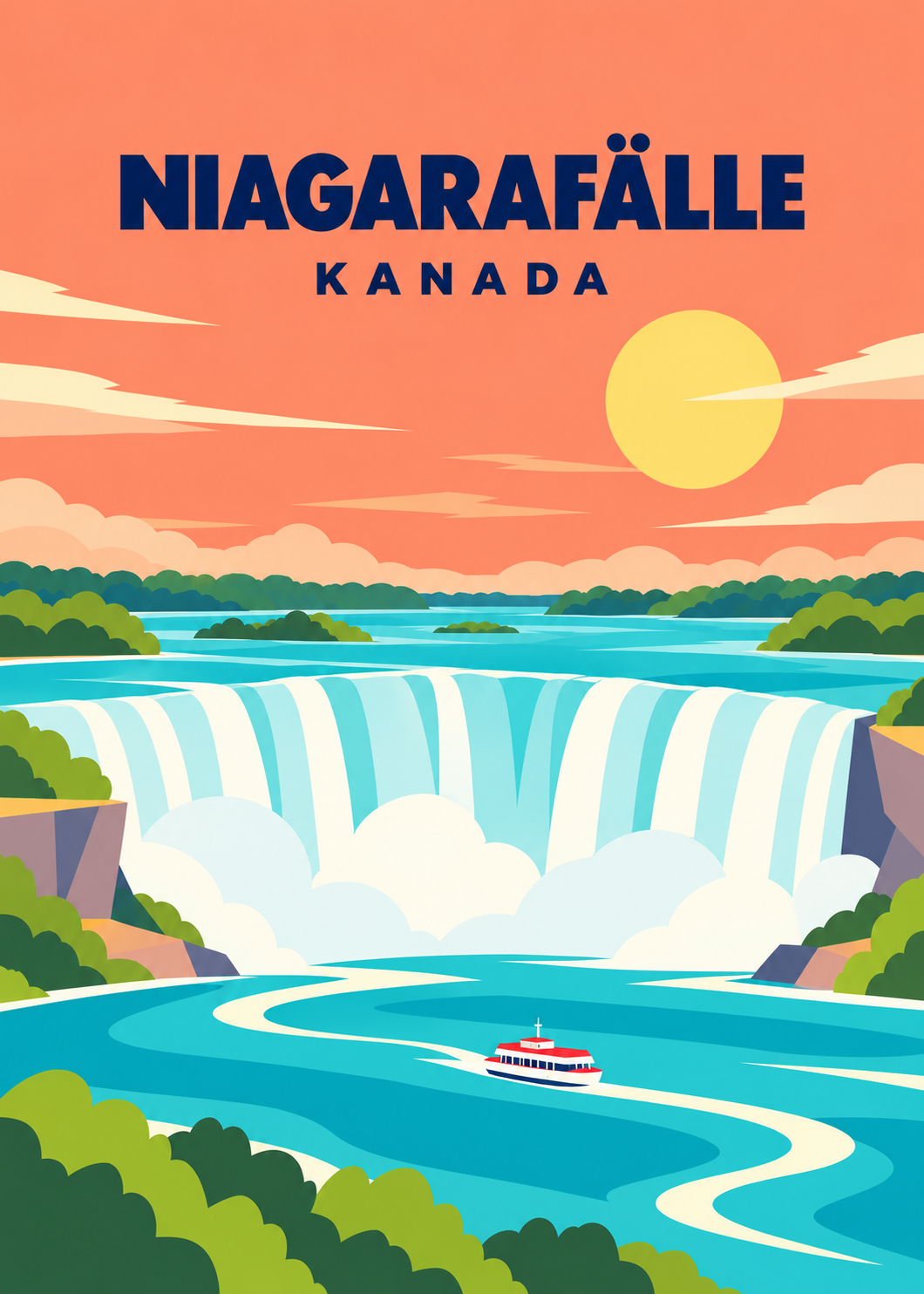 Niagarafälle – geometrische Illustration, Kanada