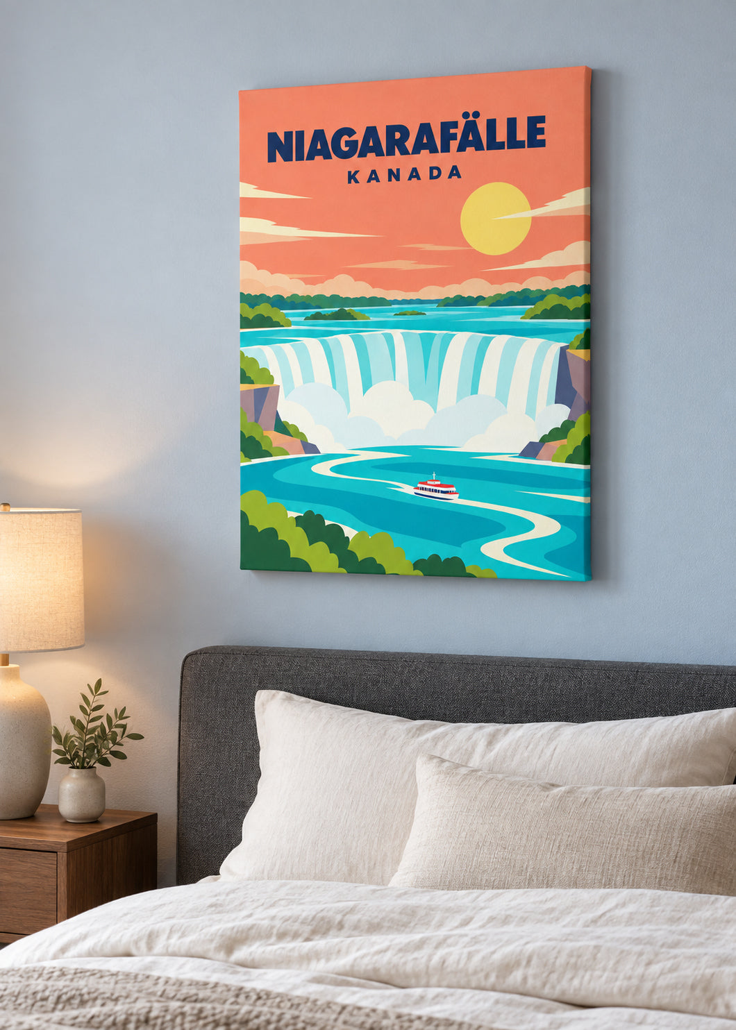 Niagarafälle auf rahmenloser Slim-Leinwand