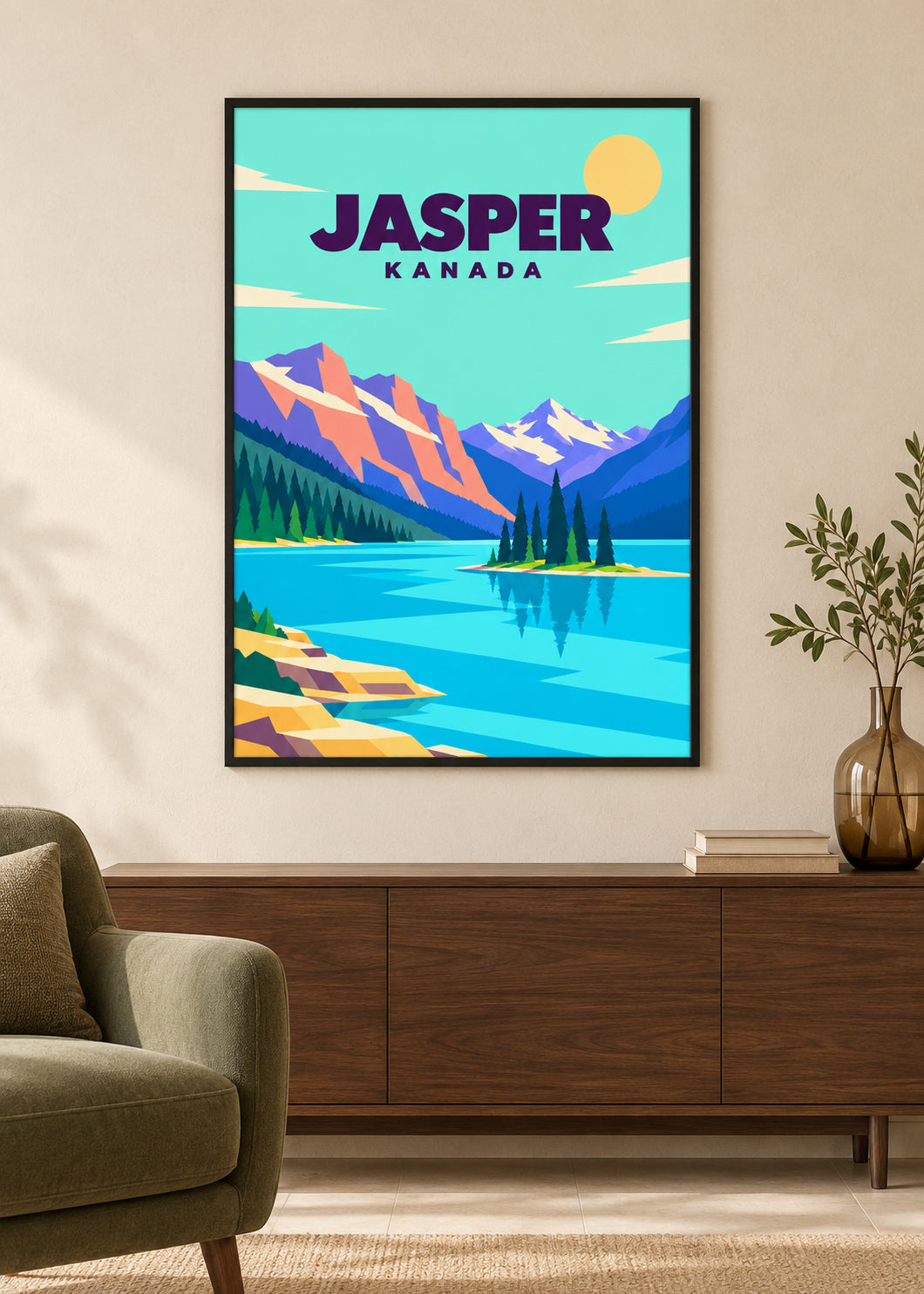 Jasper im dünnen schwarzen Rahmen mit Acrylglas
