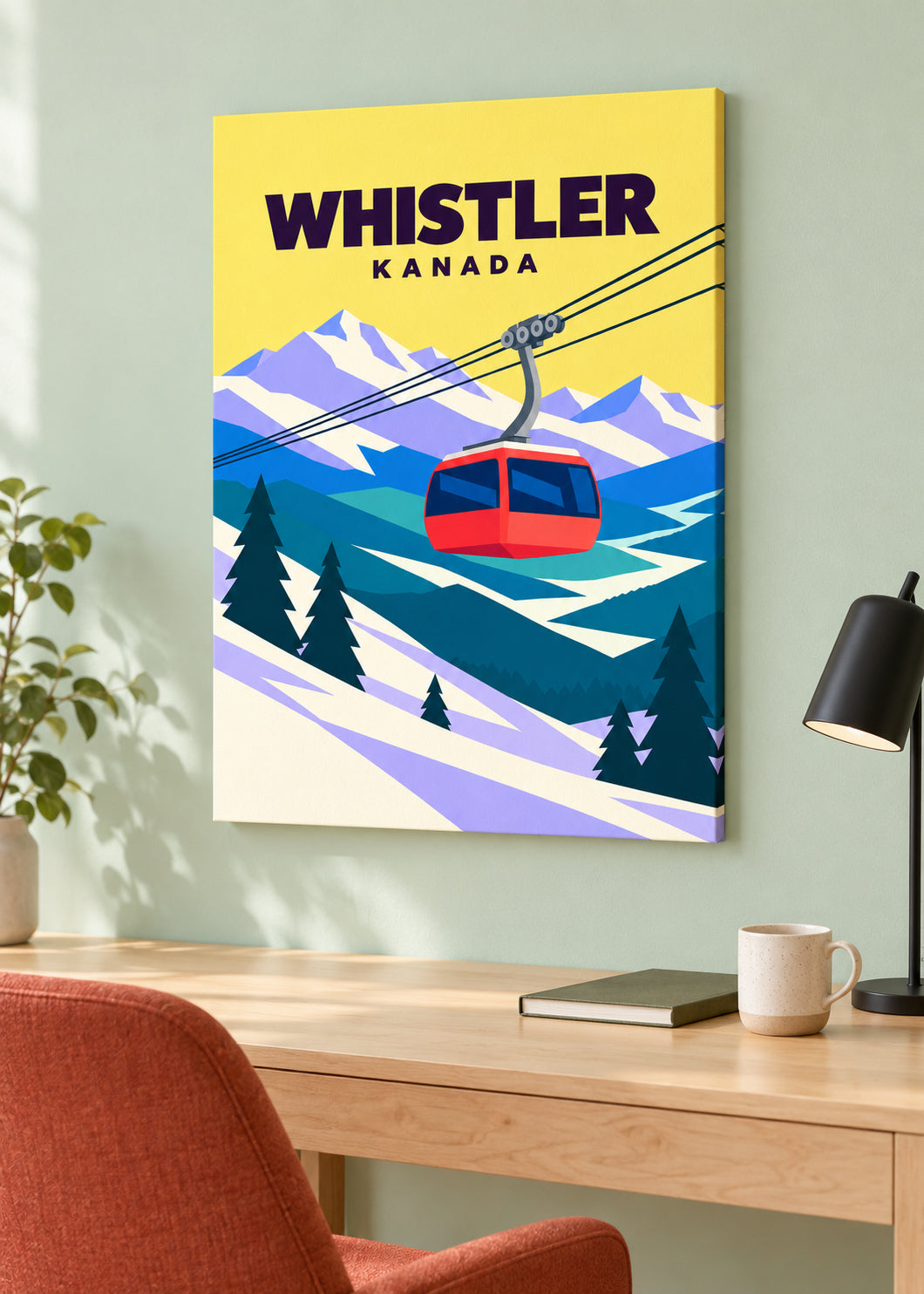 Whistler auf rahmenloser Slim-Leinwand