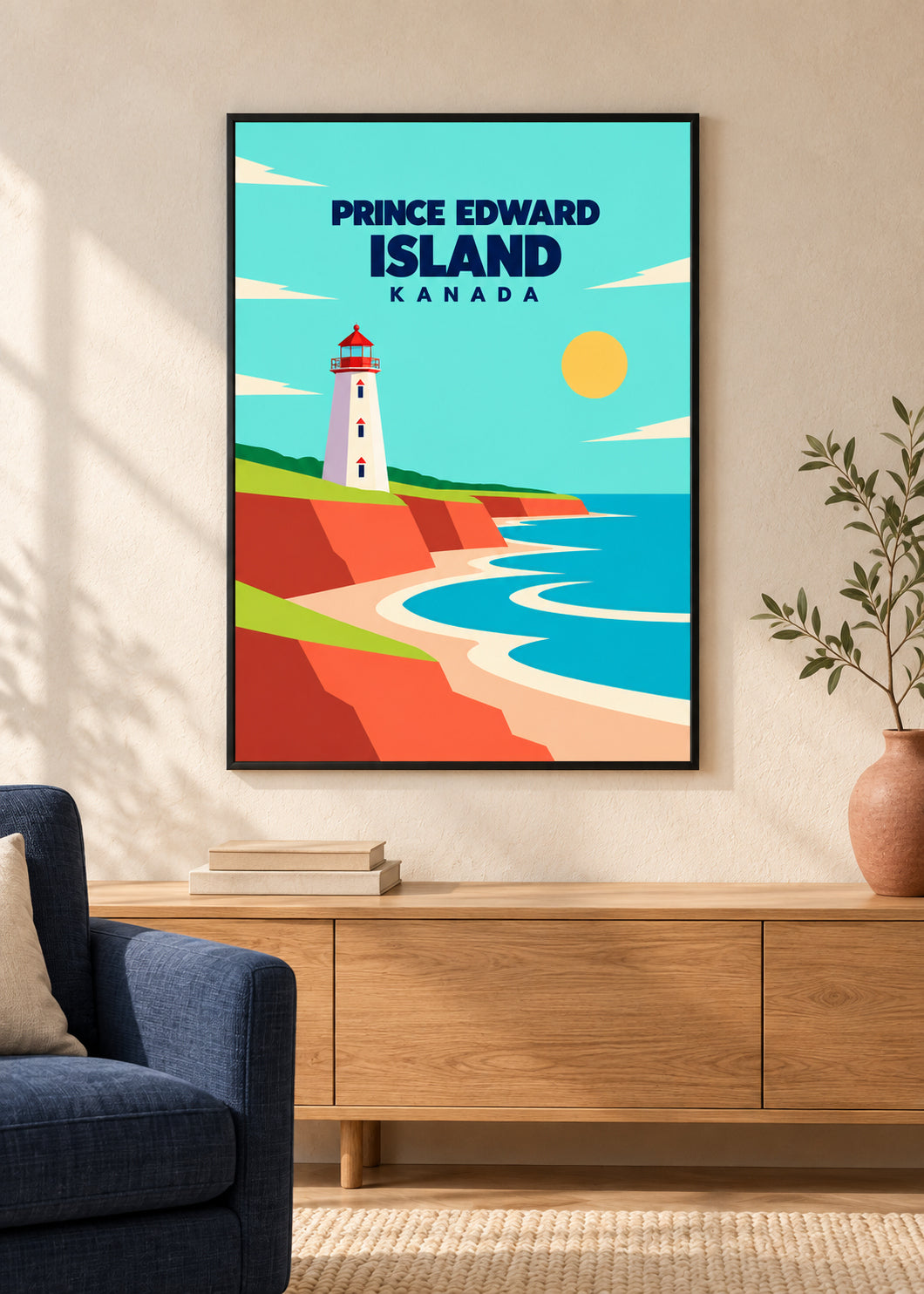 Prince Edward Island im dünnen schwarzen Rahmen mit Acrylglas