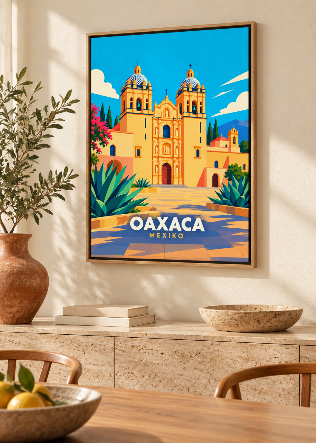 Oaxaca – Leinwand mit Naturholz-Schattenfugenrahmen
