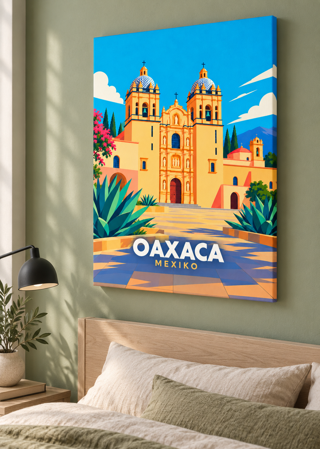 Oaxaca – rahmenlose Slim-Leinwand im Schlafzimmer