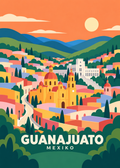 Guanajuato – geometrische Illustration der farbenfrohen Stadt in Mexiko