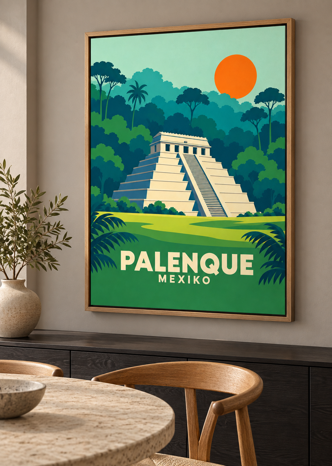 Palenque – Leinwand im Eichen-Schattenfugenrahmen