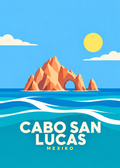 Cabo San Lucas – geometrische Illustration, Mexiko