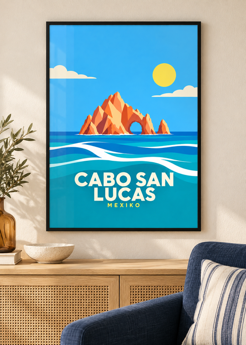 Cabo San Lucas im dünnen schwarzen Rahmen mit Acrylglas