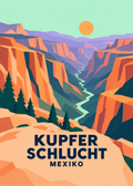 Kupferschlucht – geometrische Illustration, Mexiko