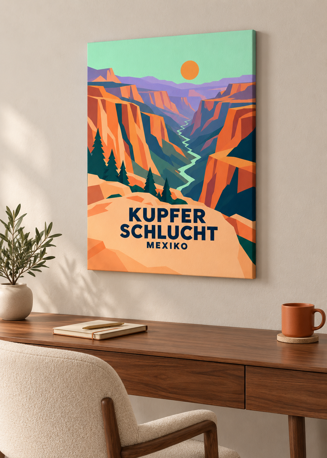 Kupferschlucht als rahmenlose Slim-Leinwand