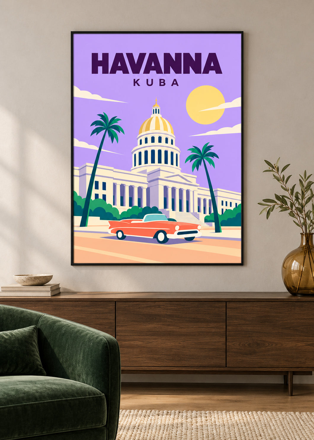 Havanna im dünnen schwarzen Rahmen mit klarem Acrylglas