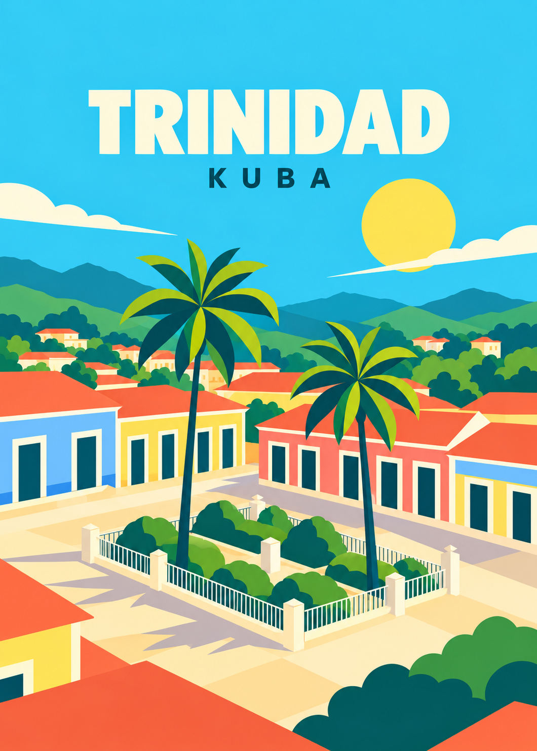 Trinidad – geometrische Illustration der Plaza Mayor in Kuba