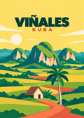 Viñales – geometrische Illustration der Mogotes und des Tals in Kuba