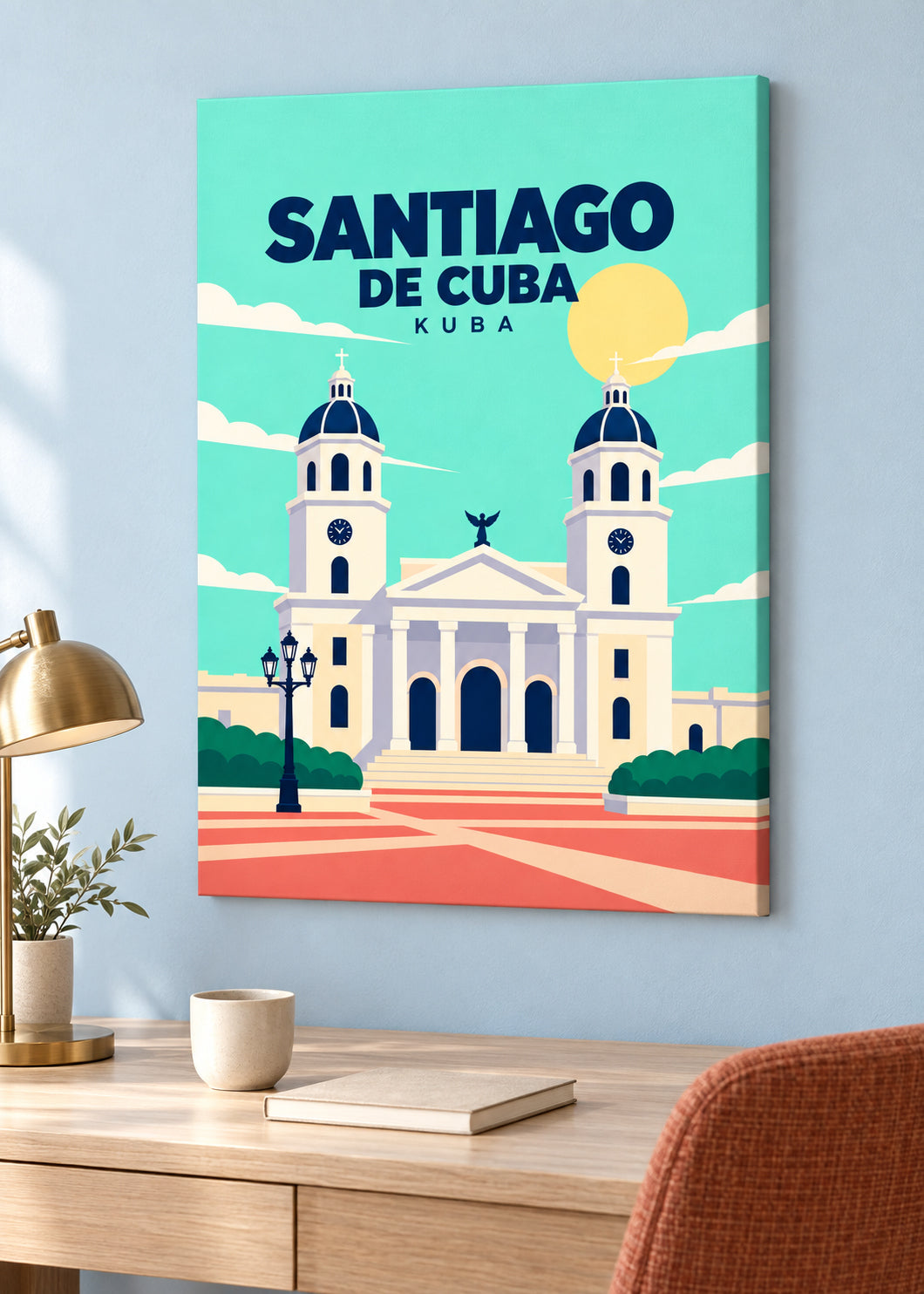 Santiago de Cuba auf rahmenloser Slim-Leinwand