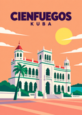 Cienfuegos, Kuba – geometrische Illustration des Palacio de Valle