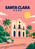 Santa Clara, Kuba – geometrische Illustration des Teatro La Caridad