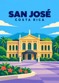 San José, Costa Rica – geometrische Illustration des Teatro Nacional