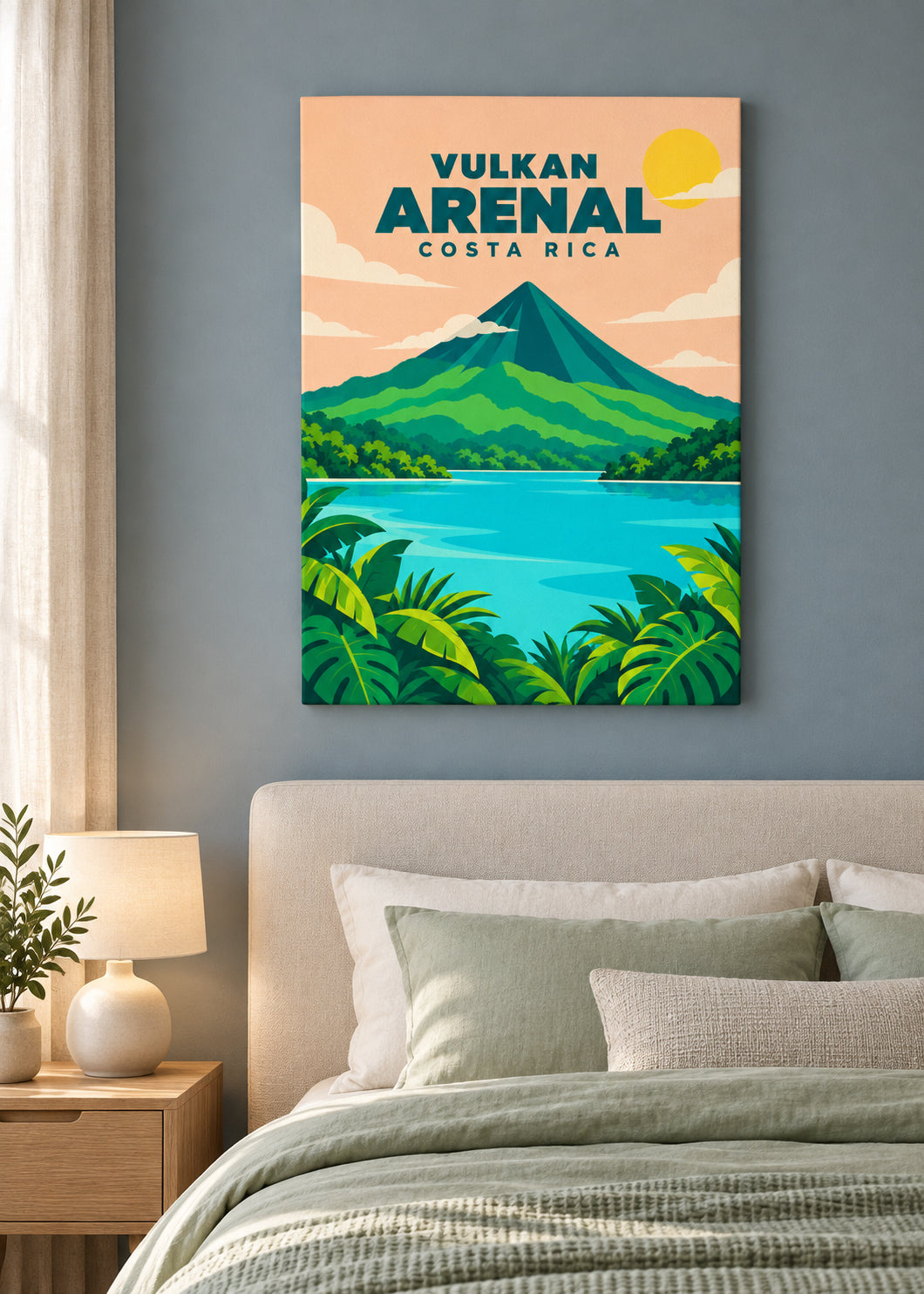 Vulkan Arenal – matte rahmenlose Slim-Leinwand