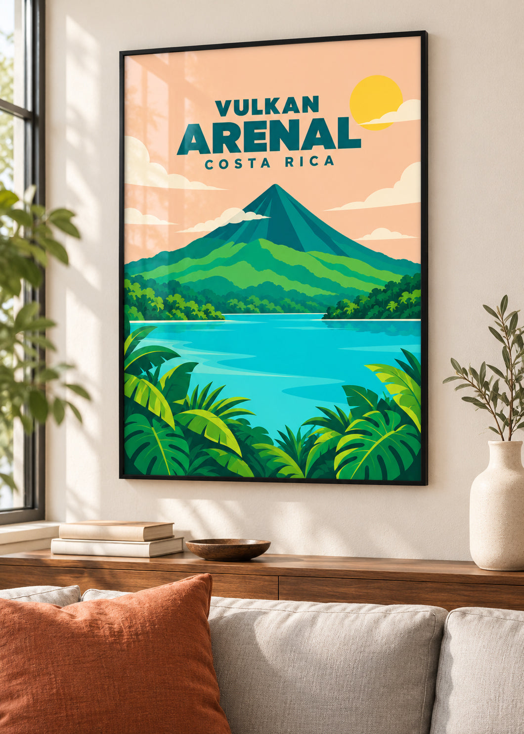 Vulkan Arenal – dünner schwarzer Rahmen mit Acrylglas