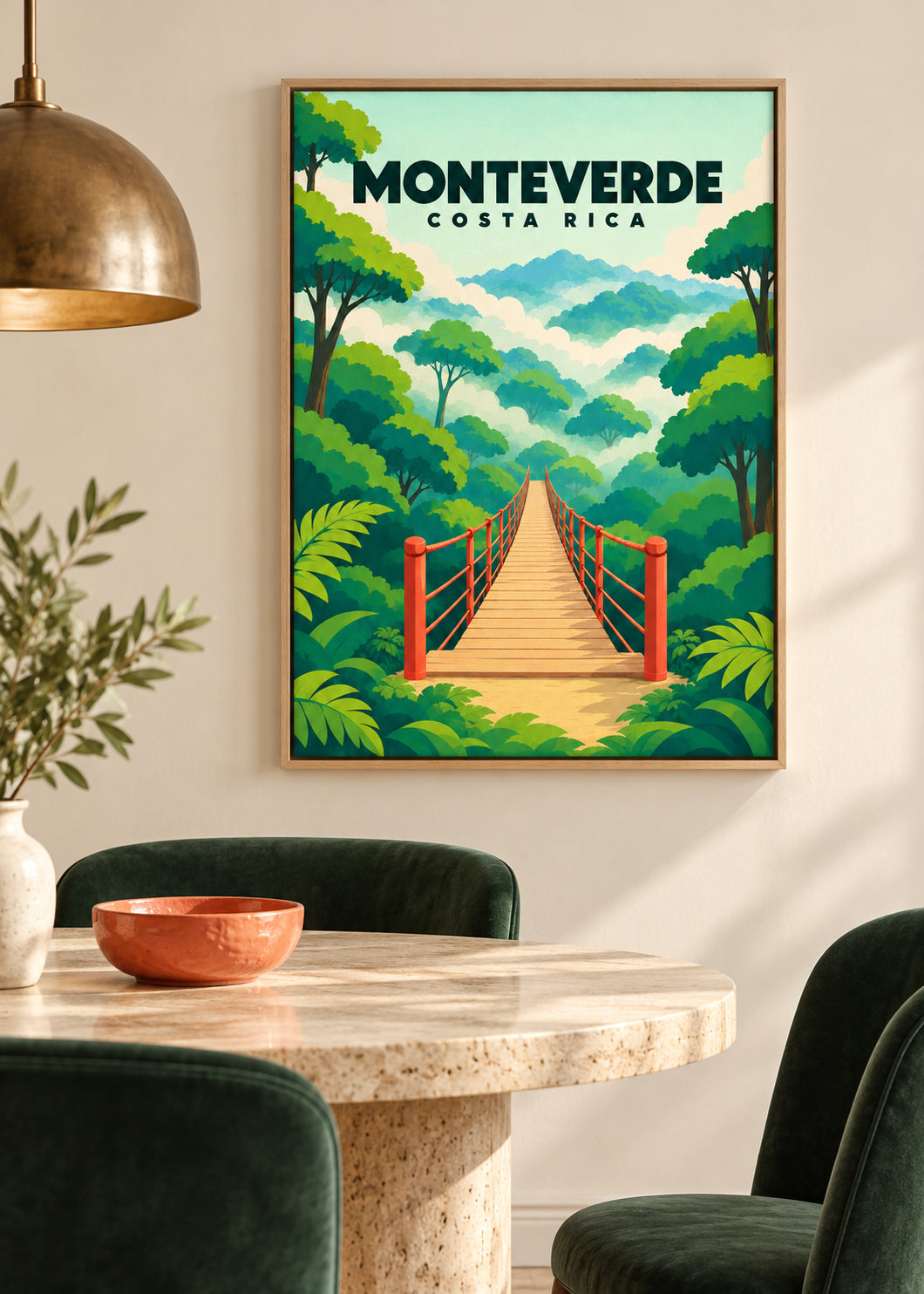 Monteverde – Leinwand mit natürlichem Eichen-Schattenfugenrahmen