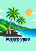 Puerto Viejo – geometrische Illustration, Costa Rica