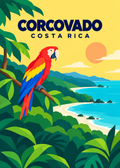 Corcovado – geometrische Illustration, Costa Rica
