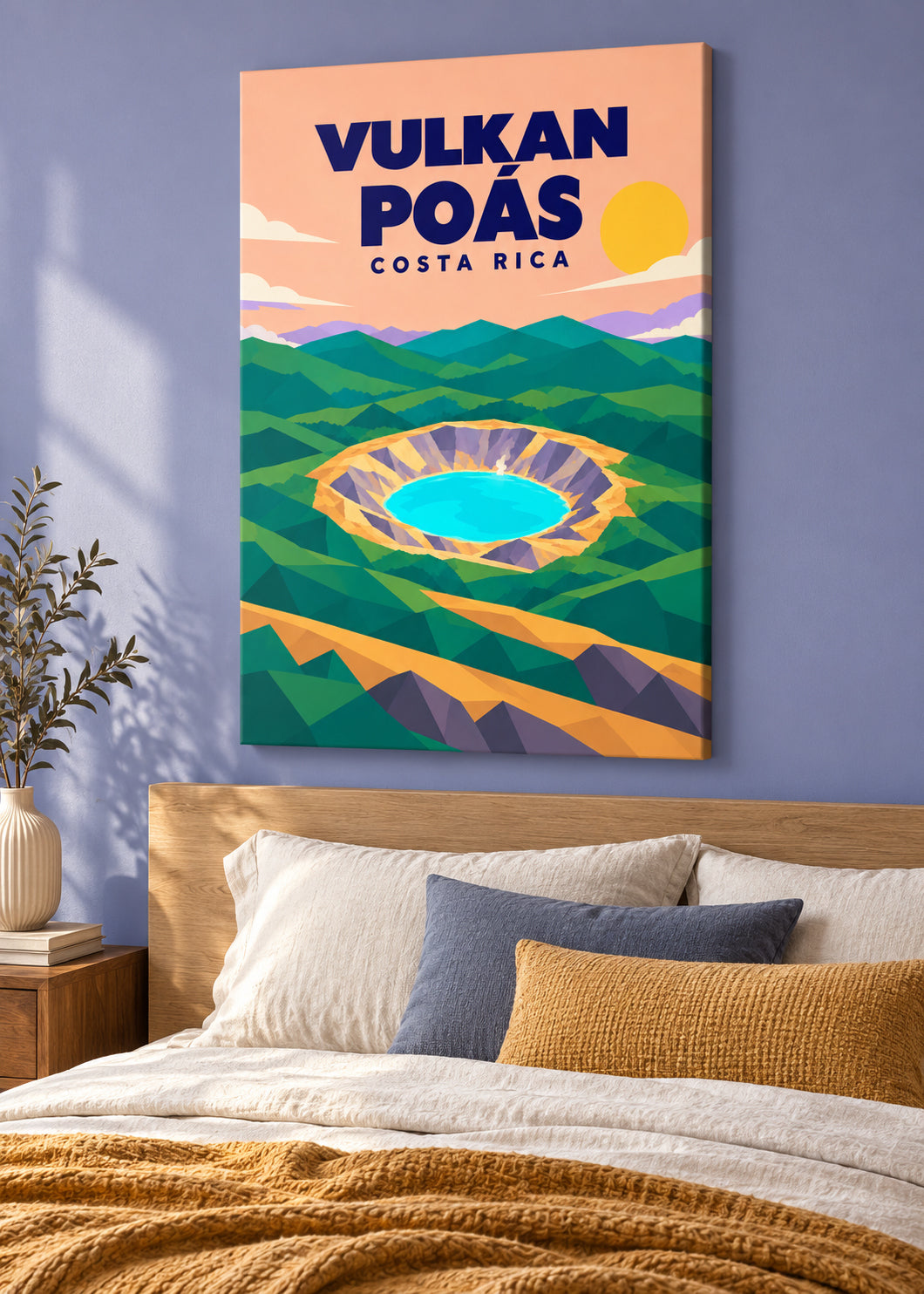 Vulkan Poás – rahmenlose Slim-Leinwand