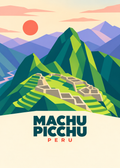 Machu Picchu – geometrische Illustration, Peru