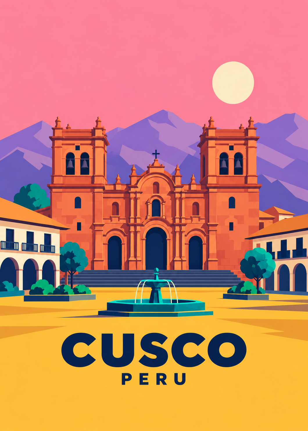 Cusco – geometrische Illustration, Peru