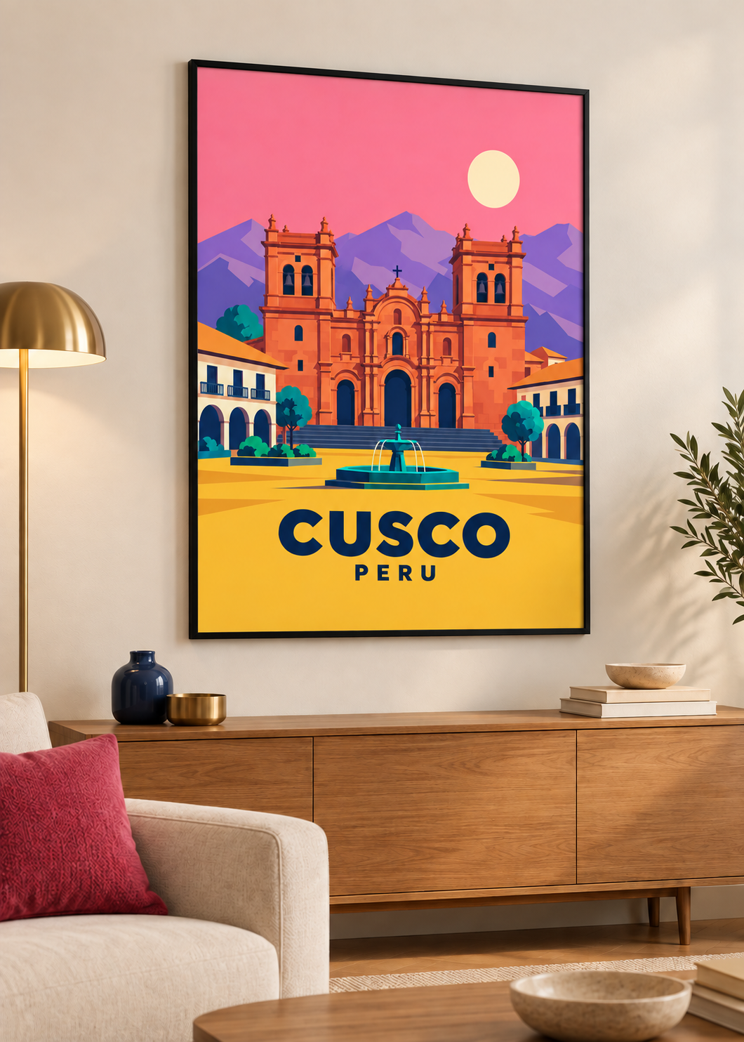 Cusco im dünnen schwarzen Rahmen mit Acrylglas