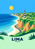Lima – geometrische Illustration, Peru