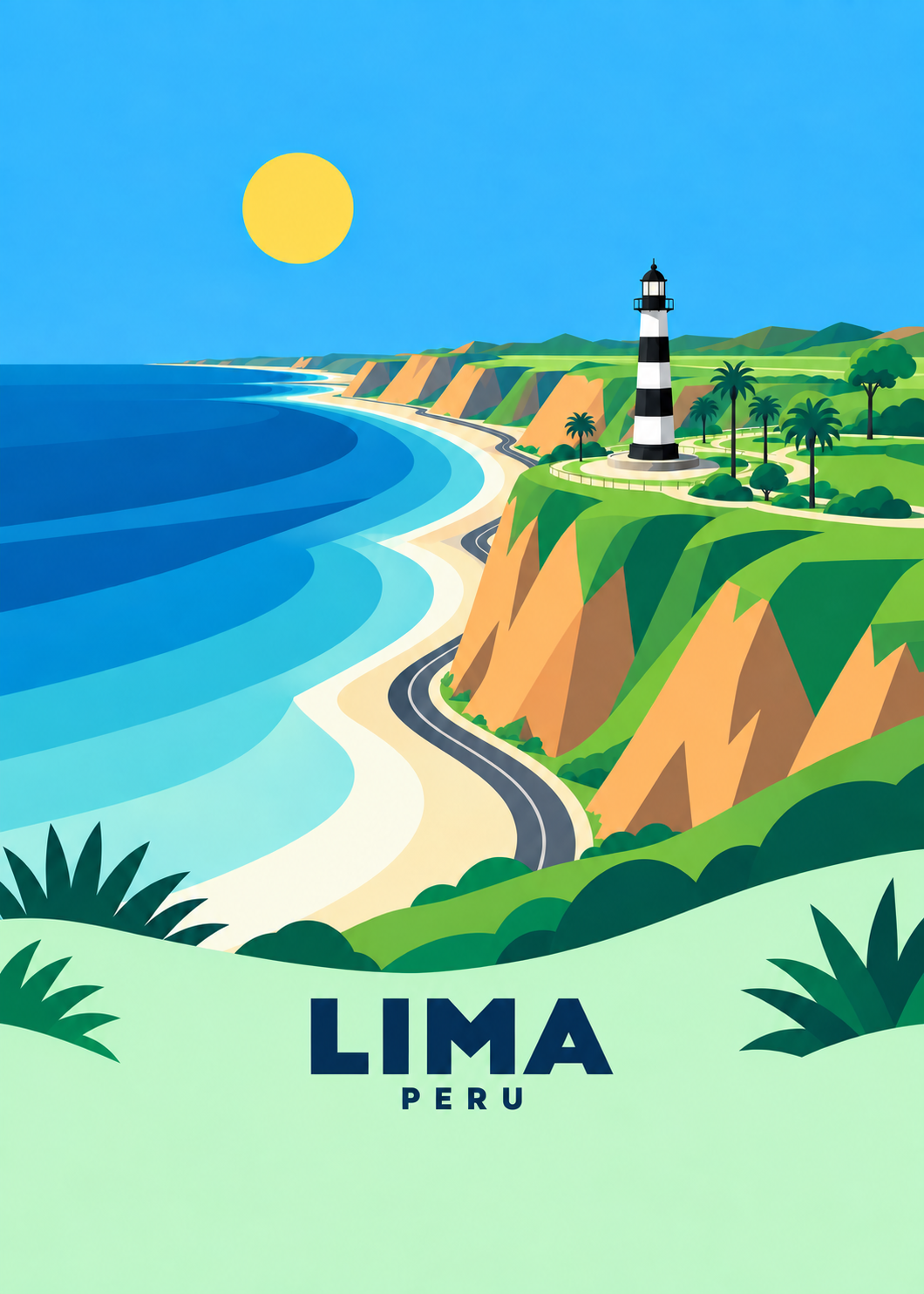 Lima – geometrische Illustration, Peru