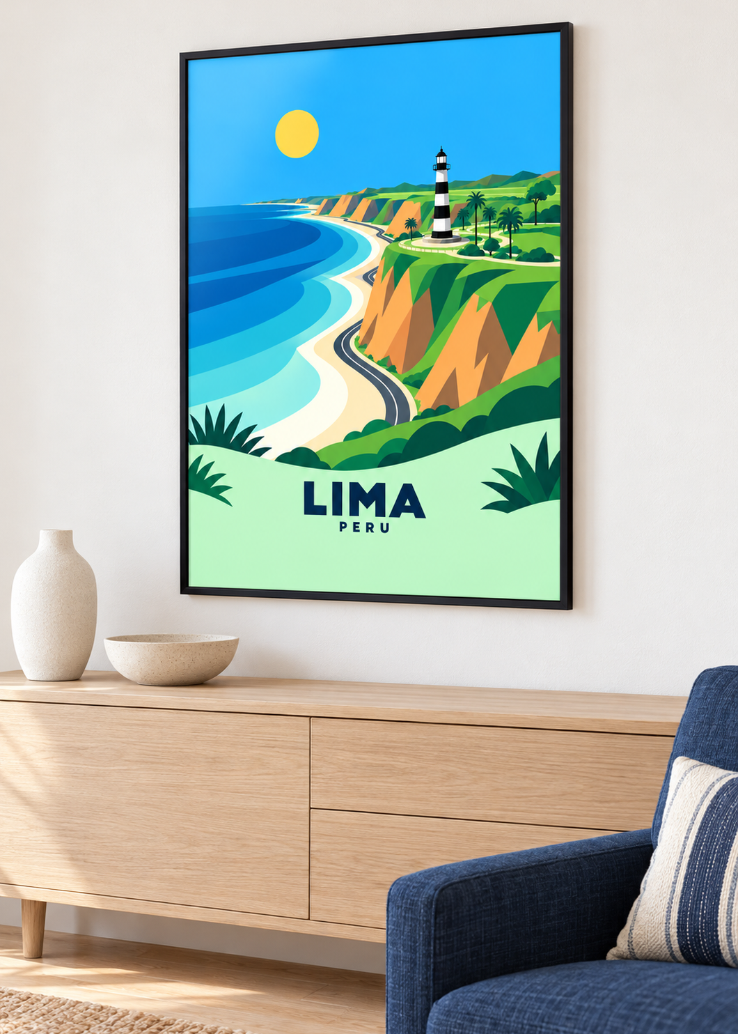 Lima im dünnen schwarzen Rahmen mit Acrylglas