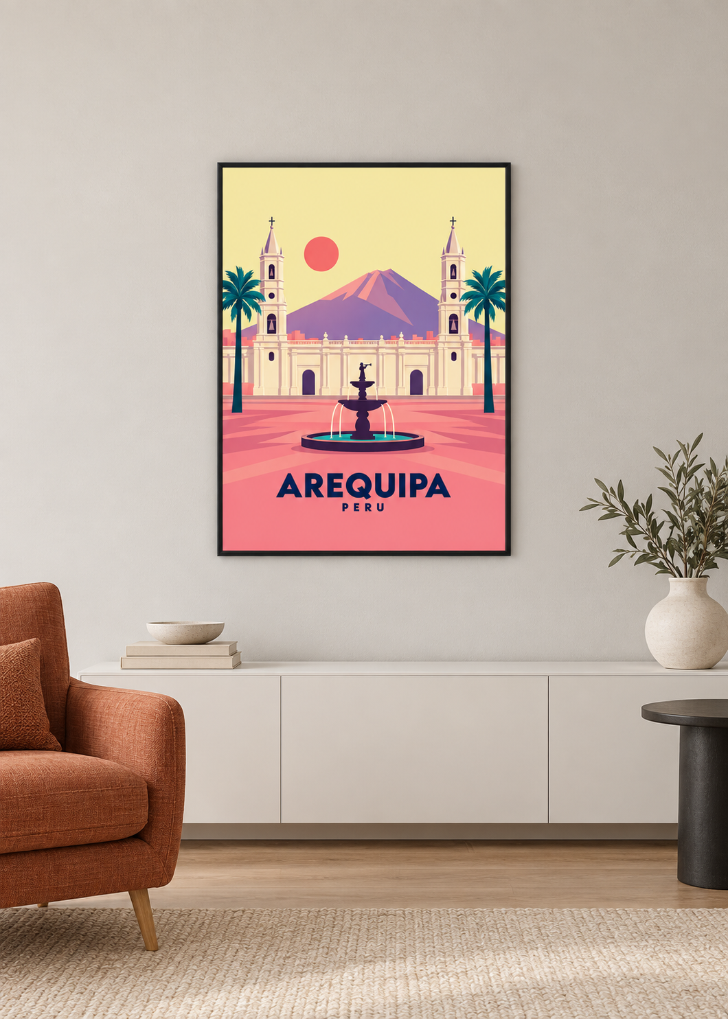 Arequipa – Kunstdruck im dünnen schwarzen Rahmen mit Acrylglas