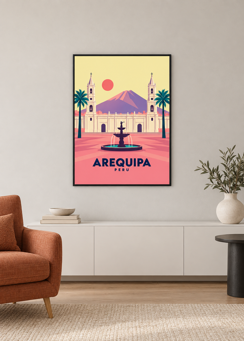 Arequipa – Kunstdruck im dünnen schwarzen Rahmen mit Acrylglas