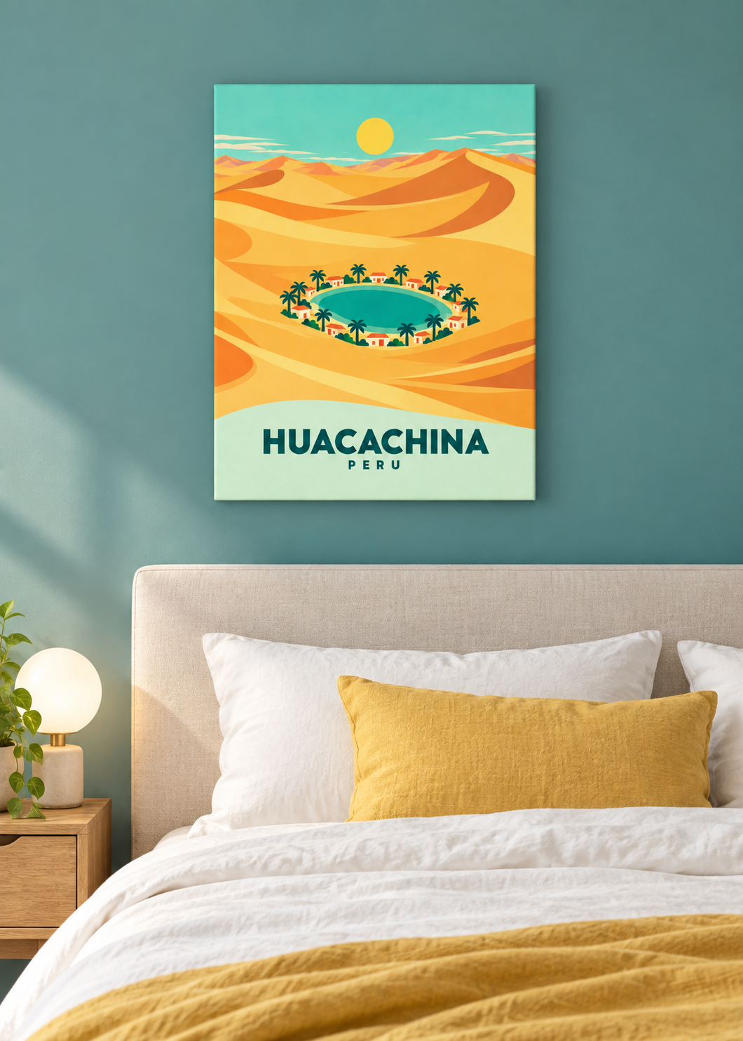 Huacachina – rahmenlose Slim-Leinwand im Schlafzimmer