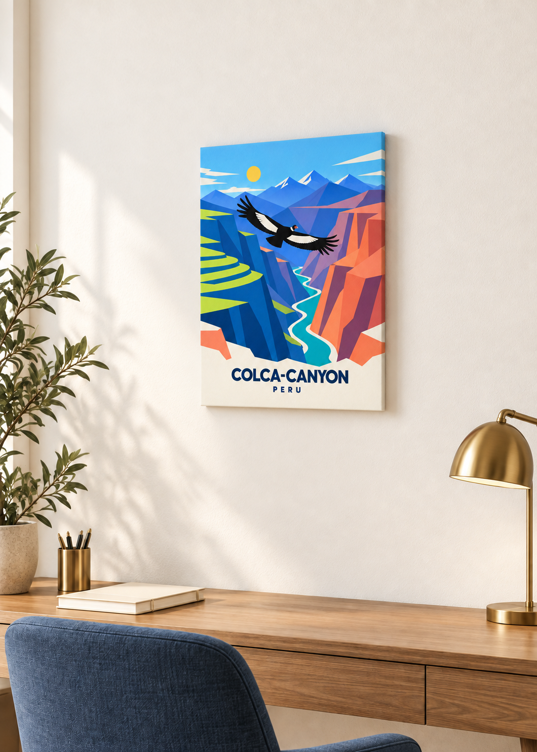 Colca-Canyon als rahmenlose Slim-Leinwand